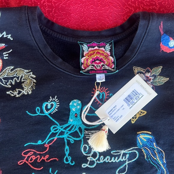 🌺 Johnny Was Embroidered Zoe Sweatshirt Tunic Top and Matching Leggings 🌺 - Picture 15 of 16
